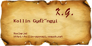 Kollin Gyöngyi névjegykártya